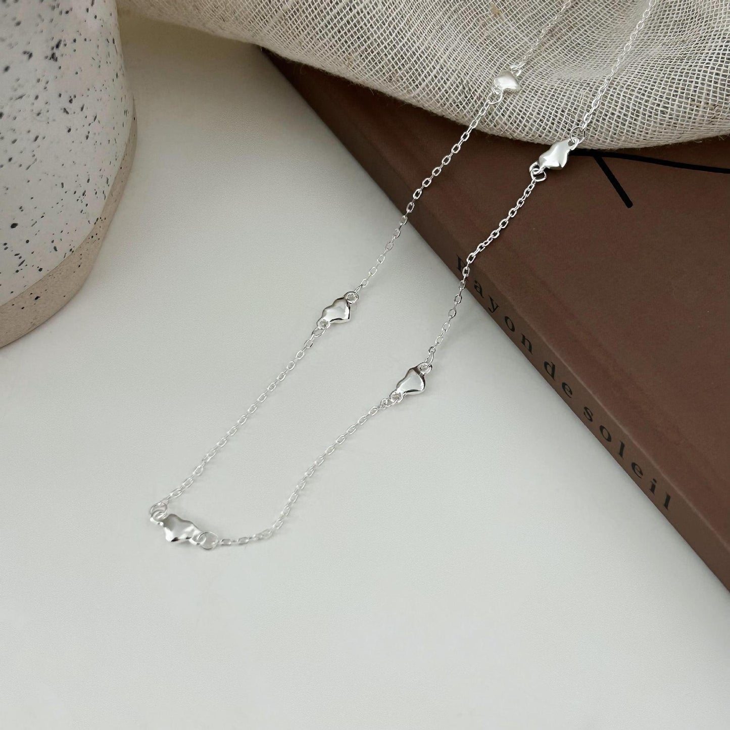 925 Sterling Silver Loving Heart Necklace Simple Temperament Necklace