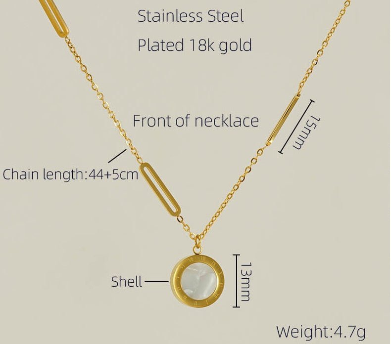 Stainless Steel Asymmetric Letter Necklace