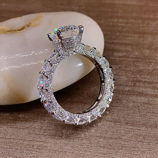 Copper Inlaid Zircon Ring For Women