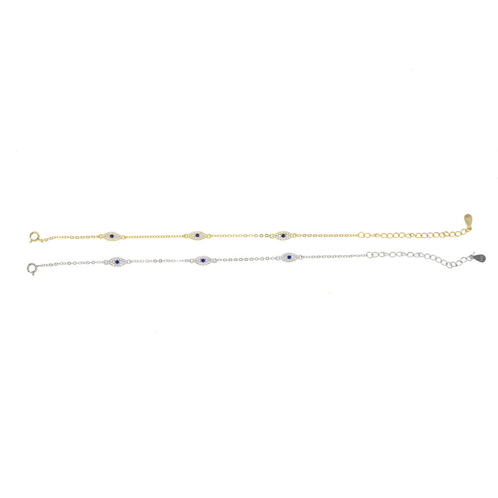 Blue Horse Eye Micro-inlaid Zircon Women's Bracelet