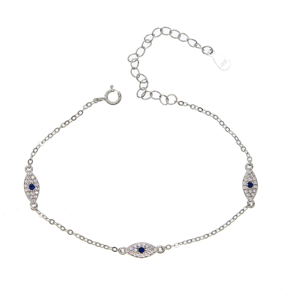 Blue Horse Eye Micro-inlaid Zircon Women's Bracelet