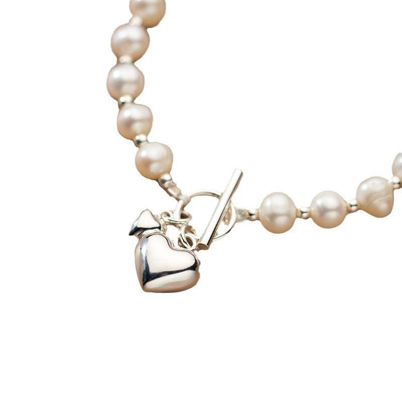 Silver Pearl Light Bead Bracelet