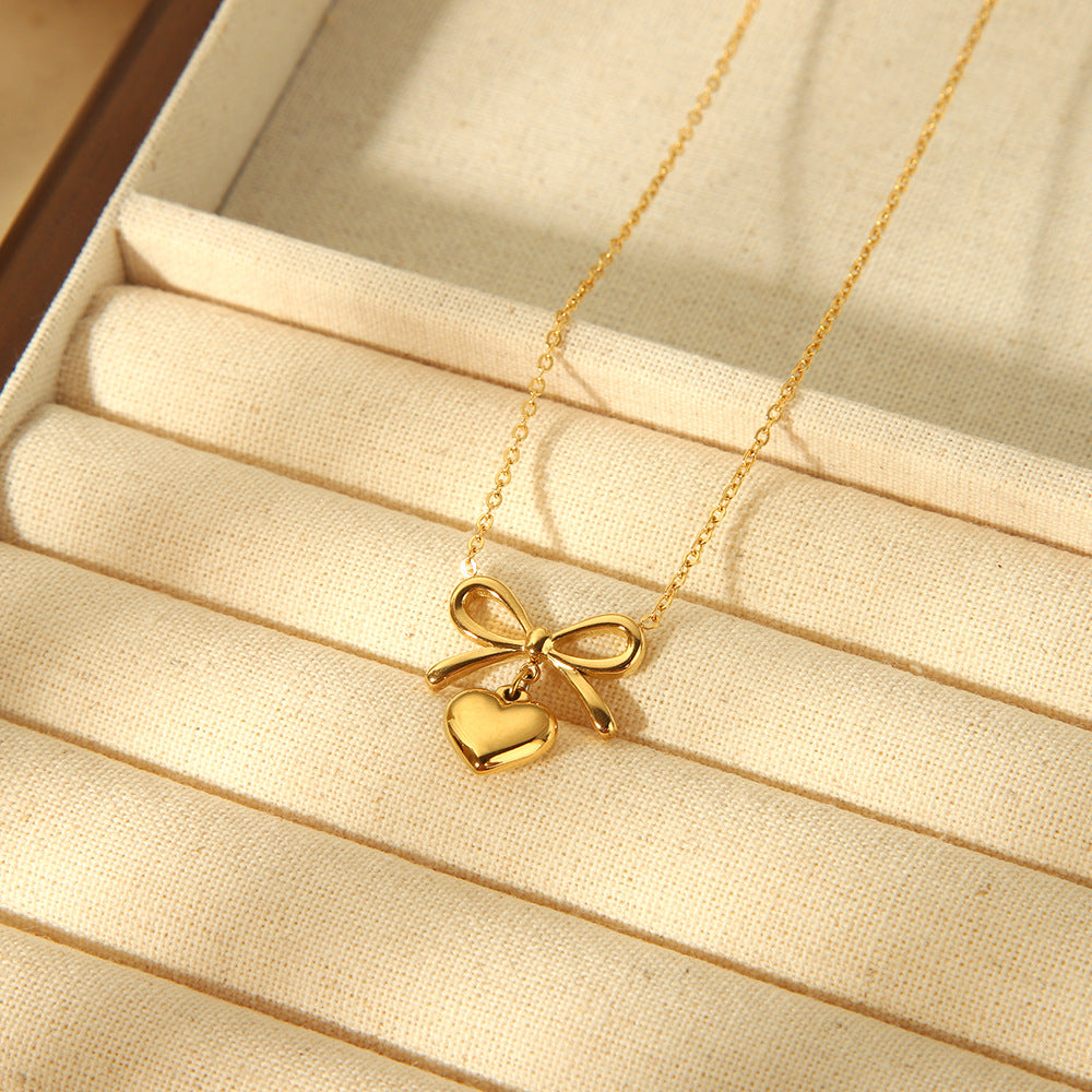 Love Pendant Necklace Stainless Steel Clavicle Chain Necklace For Women