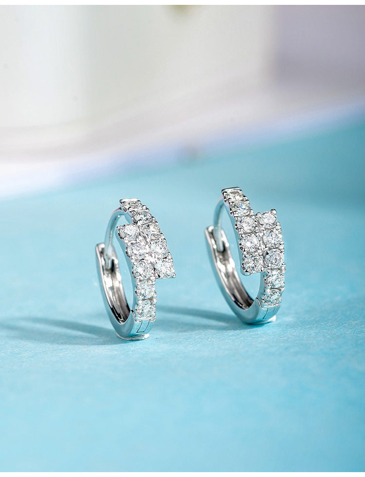 Small Diamond Ear Clip Female Light Luxury Fashion Earrings