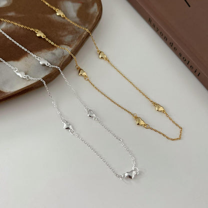 925 Sterling Silver Loving Heart Necklace Simple Temperament Necklace
