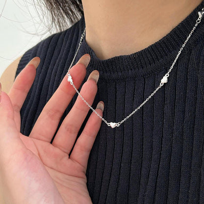 925 Sterling Silver Loving Heart Necklace Simple Temperament Necklace