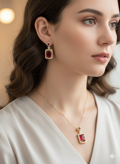 Royal Gemstone Necklace Set