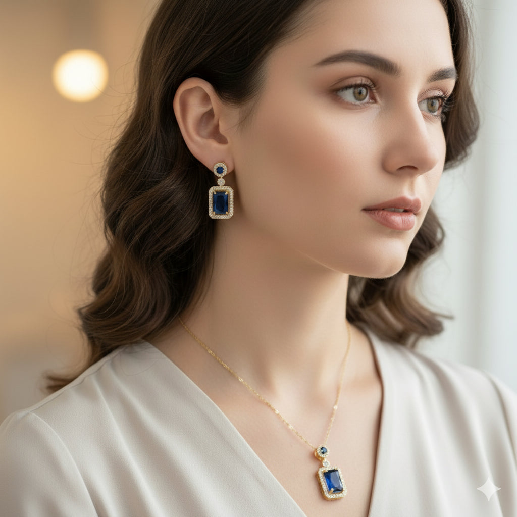 Royal Gemstone Necklace Set