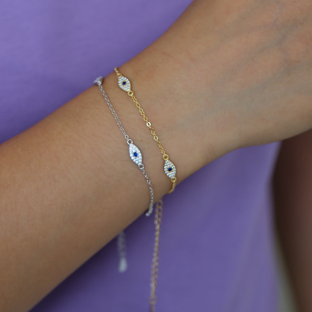 Blue Horse Eye Micro-inlaid Zircon Women's Bracelet