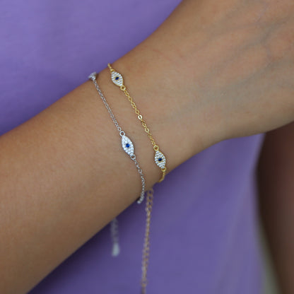 Blue Horse Eye Micro-inlaid Zircon Women's Bracelet