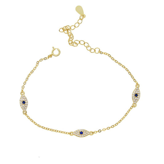 Blue Horse Eye Micro-inlaid Zircon Women's Bracelet