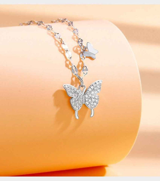 Butterfly Necklace For Women Light Luxury Minority High-grade Tassel Clavicle Chain
