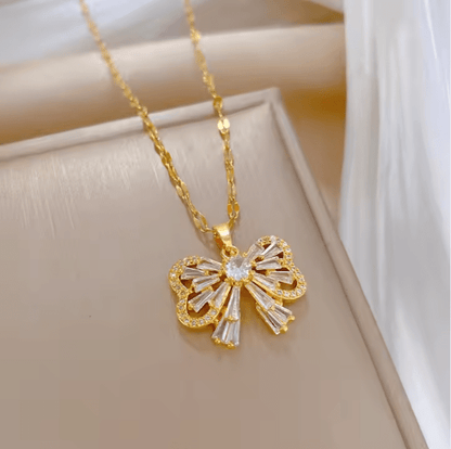 Butterfly Pendant Set (Necklace and Earrings) - Lulu Wal Marjan
