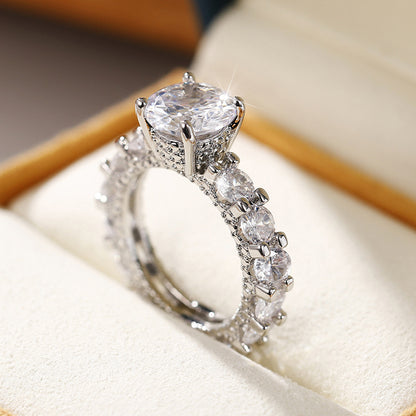 Copper Inlaid Zircon Ring For Women
