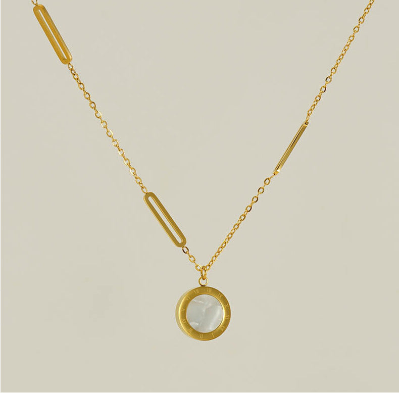 Stainless Steel Asymmetric Letter Necklace