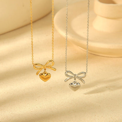 Love Pendant Necklace Stainless Steel Clavicle Chain Necklace For Women