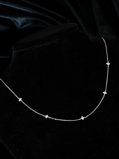 S925 Sterling Silver Gold Plated Light Luxury Star Elegance High-grade Starry Clavicle Chain