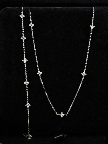 S925 Sterling Silver Gold Plated Light Luxury Star Elegance High-grade Starry Clavicle Chain
