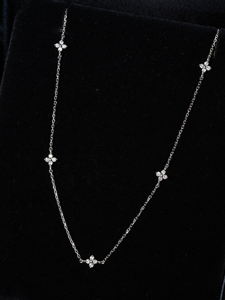 S925 Sterling Silver Gold Plated Light Luxury Star Elegance High-grade Starry Clavicle Chain