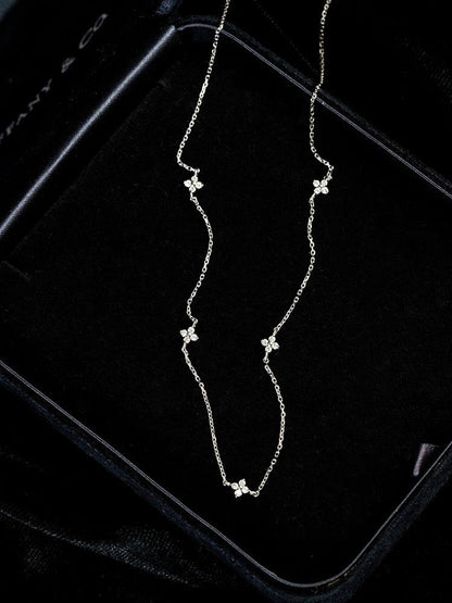 S925 Sterling Silver Gold Plated Light Luxury Star Elegance High-grade Starry Clavicle Chain