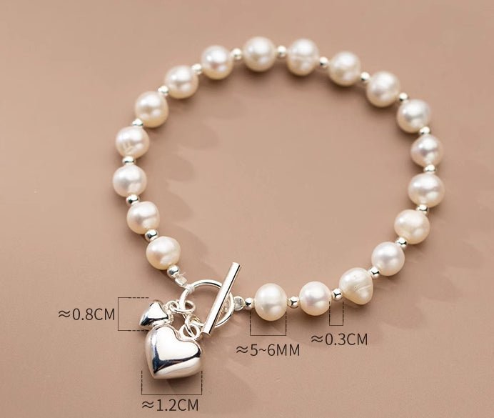 Silver Pearl Light Bead Bracelet