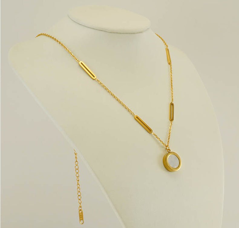 Stainless Steel Asymmetric Letter Necklace