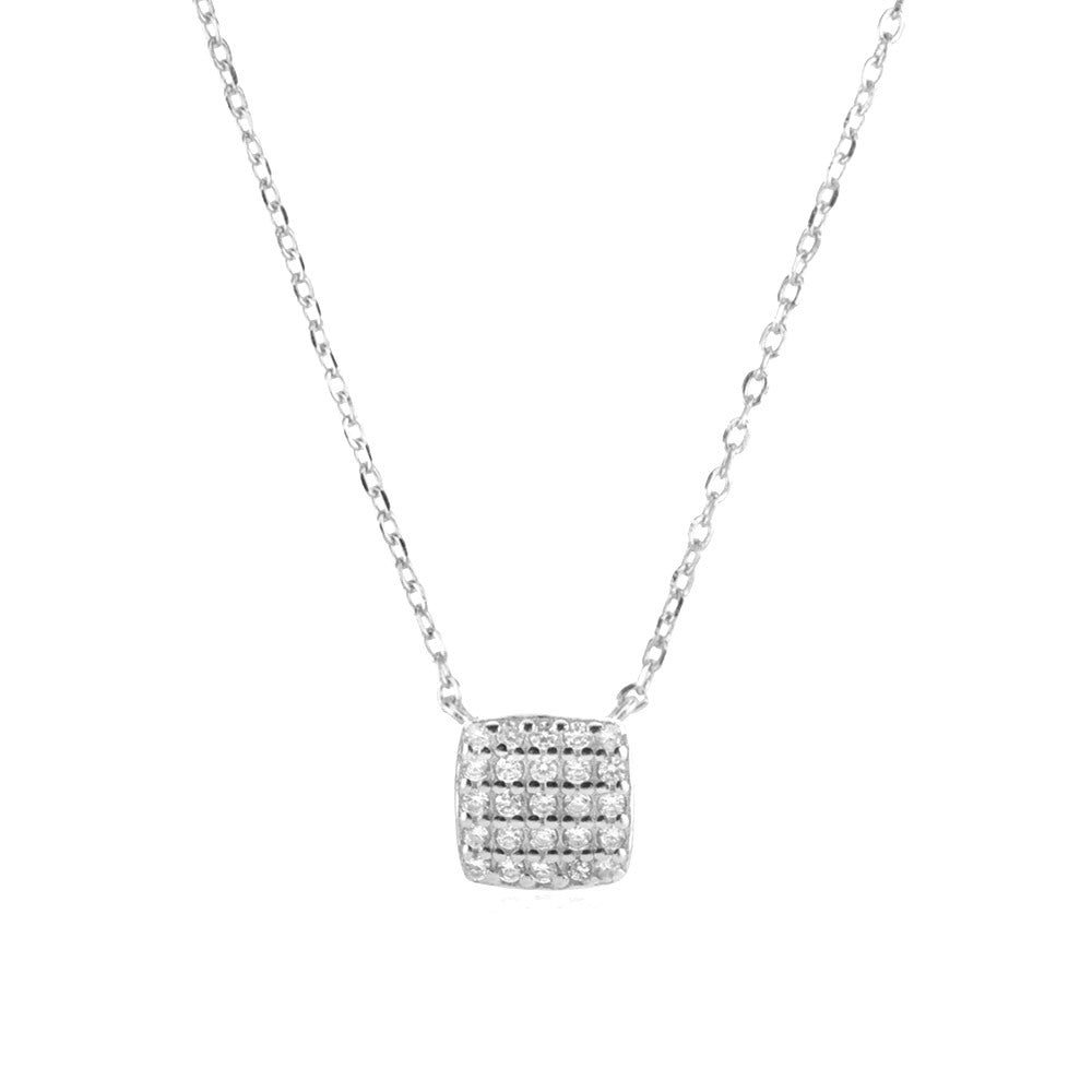 Sterling Silver Square Stone Full - shop Pendant Necklace - Lulu Wal Marjan